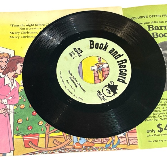 Vintage Peter Pan The Night Before Christmas Book & Vinyl  Record - Picture 6 of 7